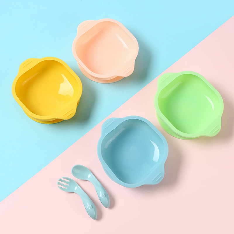 Cartoon silicone children's bowl